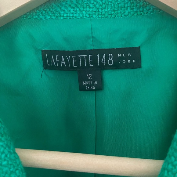 Lafayette 148 New York Emerald Green Cropped Jacket Blazer Size 12 - Picture 3 of 8